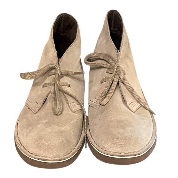 Clarks Tan Suede Desert Ankle Boots Lace-up - Picture 1 of 8
